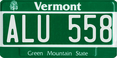 VT license plate ALU558