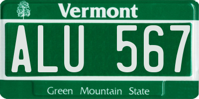 VT license plate ALU567