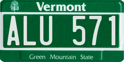 VT license plate ALU571
