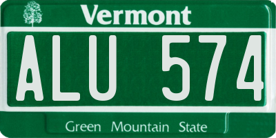 VT license plate ALU574