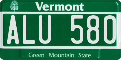 VT license plate ALU580