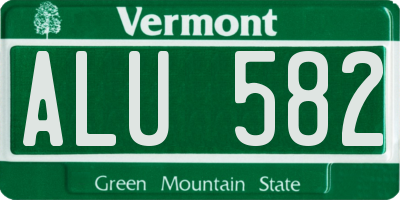 VT license plate ALU582