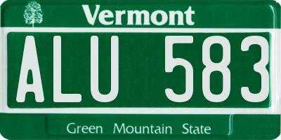 VT license plate ALU583