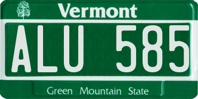 VT license plate ALU585