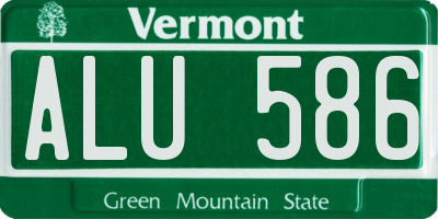 VT license plate ALU586