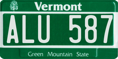 VT license plate ALU587