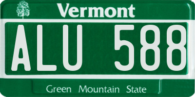 VT license plate ALU588
