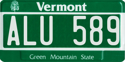 VT license plate ALU589