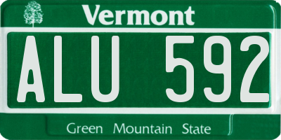 VT license plate ALU592