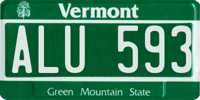 VT license plate ALU593