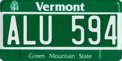 VT license plate ALU594