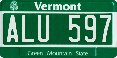 VT license plate ALU597