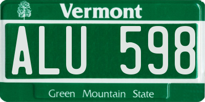 VT license plate ALU598