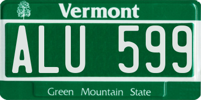 VT license plate ALU599