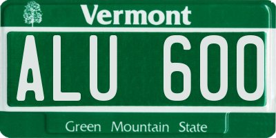 VT license plate ALU600