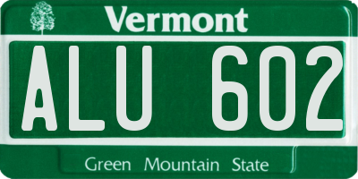 VT license plate ALU602