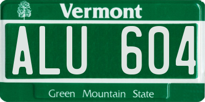 VT license plate ALU604