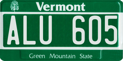 VT license plate ALU605
