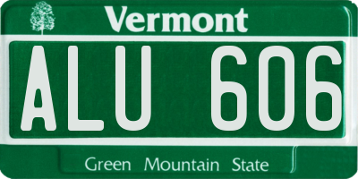 VT license plate ALU606