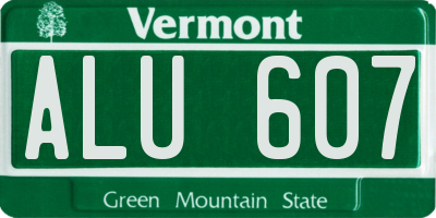 VT license plate ALU607