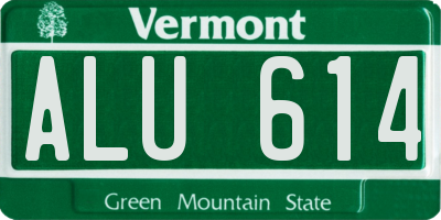 VT license plate ALU614