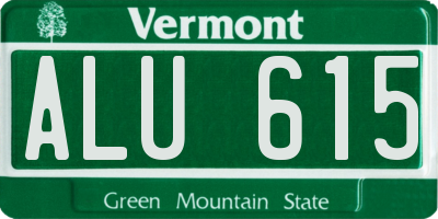 VT license plate ALU615