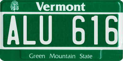 VT license plate ALU616