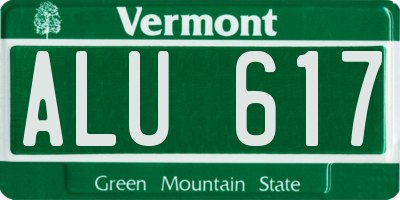 VT license plate ALU617