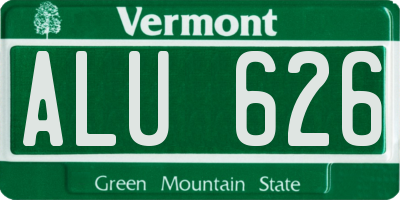 VT license plate ALU626