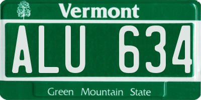 VT license plate ALU634
