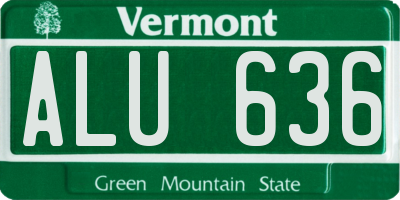 VT license plate ALU636