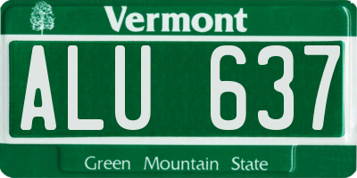 VT license plate ALU637