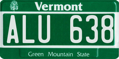 VT license plate ALU638