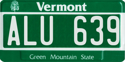 VT license plate ALU639