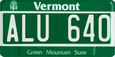 VT license plate ALU640