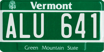 VT license plate ALU641