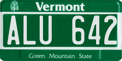 VT license plate ALU642