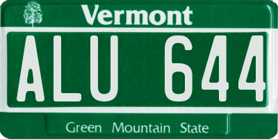 VT license plate ALU644