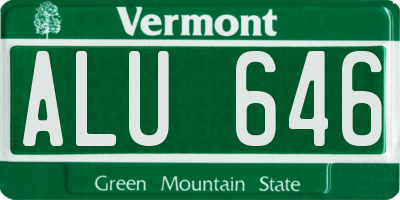 VT license plate ALU646