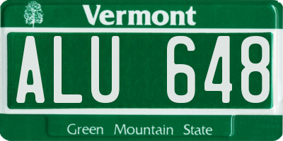 VT license plate ALU648