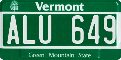 VT license plate ALU649