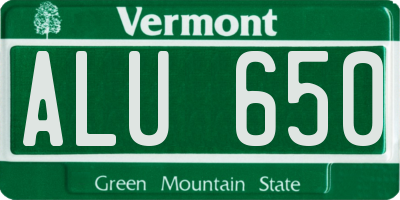 VT license plate ALU650