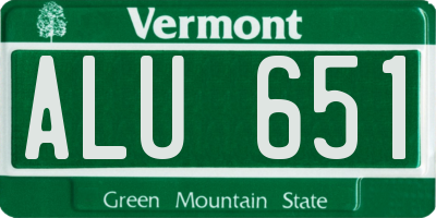 VT license plate ALU651