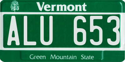 VT license plate ALU653