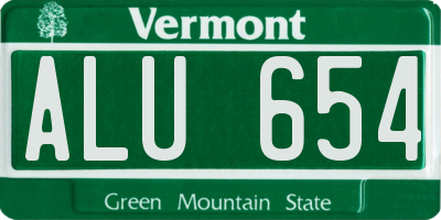 VT license plate ALU654