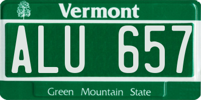 VT license plate ALU657