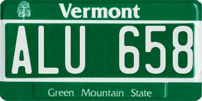 VT license plate ALU658