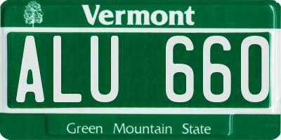 VT license plate ALU660
