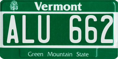 VT license plate ALU662