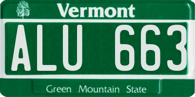 VT license plate ALU663
